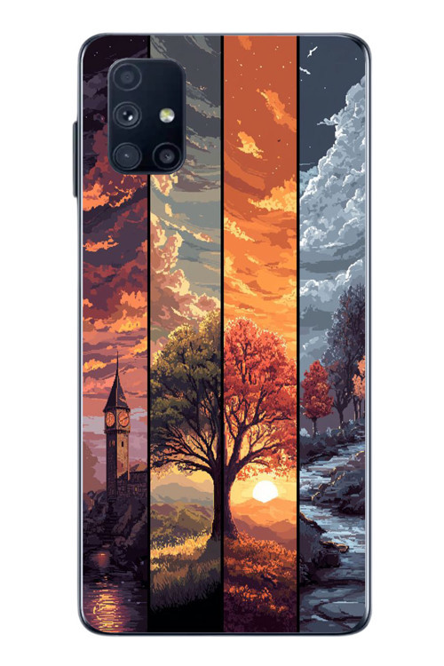 Samsung Galaxy M51 Uyumlu Sonbahar İlkbaharım Baskılı Silikon Kılıf