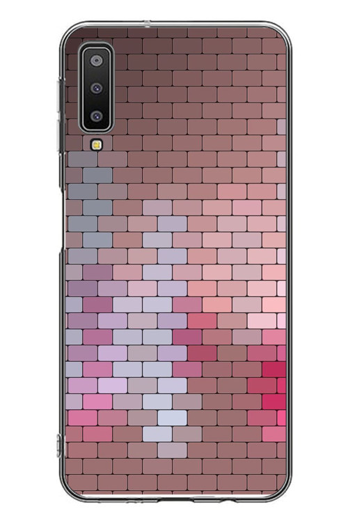 Samsung Galaxy A7 2018 Uyumlu Renkli Duvar Baskılı Silikon Kılıf