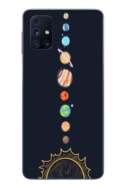 Samsung Galaxy M31s Uyumlu Gezegenler Baskılı Silikon Kılıf