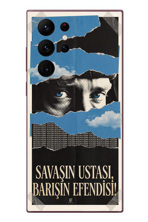 Samsung Galaxy S22 Ultra Uyumlu Savaşın Ustası Atatürk Baskılı Silikon Kılıf