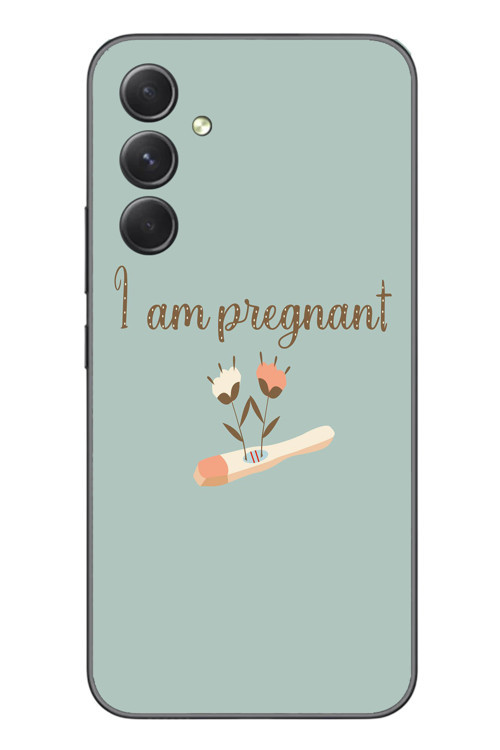 Samsung Galaxy A54 Uyumlu I'm Pregnant Baskılı Silikon Kılıf