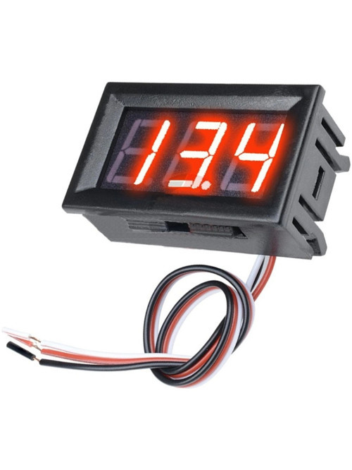 0.56” DC 0–30V Dijital Voltmetre Panel Tip (Kırmızı, 3 Telli)