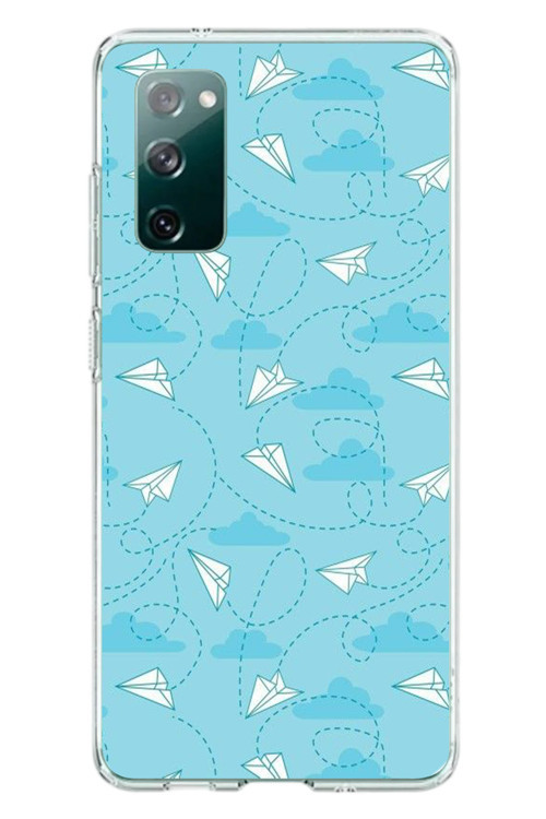 Samsung Galaxy S20 FE Uyumlu Kağıttan Uçak Baskılı Silikon Kılıf