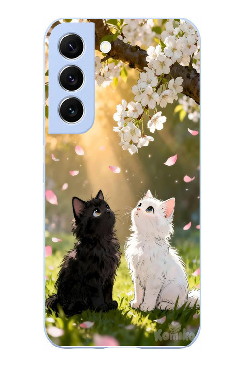 Samsung Galaxy S22 Uyumlu İlkbahar Kedileri Baskılı Silikon Kılıf