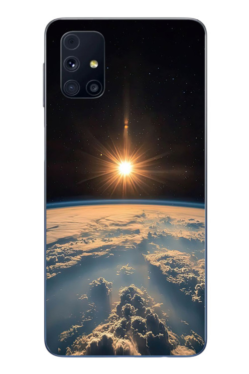 Samsung Galaxy M31s Uyumlu Uzay Günbatımı Baskılı Silikon Kılıf