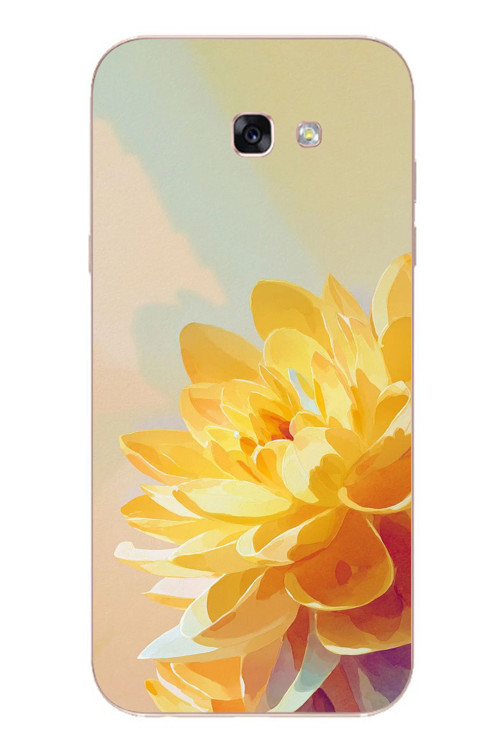 Samsung Galaxy A7 (2017) Uyumlu Sarı Çiçek Baskılı Silikon Kılıf