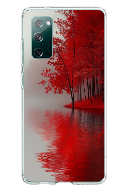 Samsung Galaxy S20 FE Uyumlu Sonbahar Gölü Baskılı Silikon Kılıf
