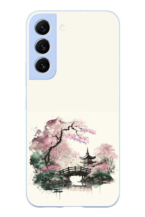 Samsung Galaxy S22 Uyumlu Japon Bahçesi Baskılı Silikon Kılıf