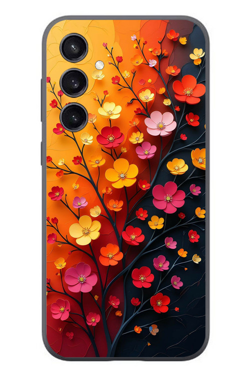 Samsung Galaxy S23 Uyumlu Sonbahar Çiçekleri Baskılı Silikon Kılıf
