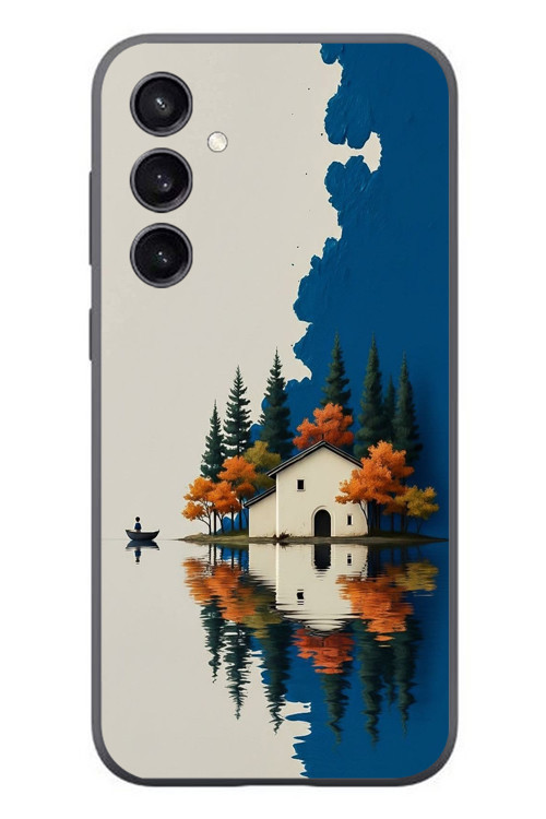 Samsung Galaxy S23 Uyumlu Sonbahar Evi Baskılı Silikon Kılıf