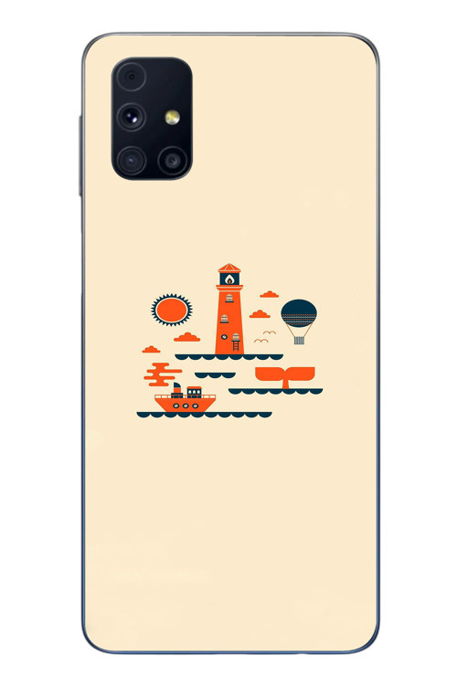 Samsung Galaxy M31s Uyumlu Sade Tatil Baskılı Silikon Kılıf