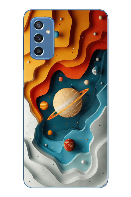 Samsung Galaxy M52 Uyumlu Uzay Renk Paleti Baskılı Silikon Kılıf