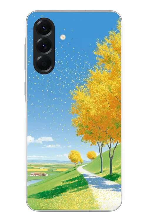 Samsung Galaxy A56 Uyumlu Sarı Sonbahar Ağacı Baskılı Silikon Kılıf