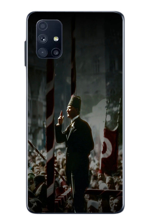 Samsung Galaxy M51 Uyumlu Atatürk Hitap Ediyor Baskılı Silikon Kılıf