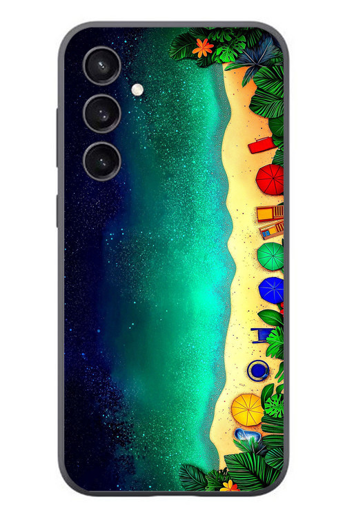Samsung Galaxy S23 Uyumlu Tatil Kumsal Gecesi Baskılı Silikon Kılıf