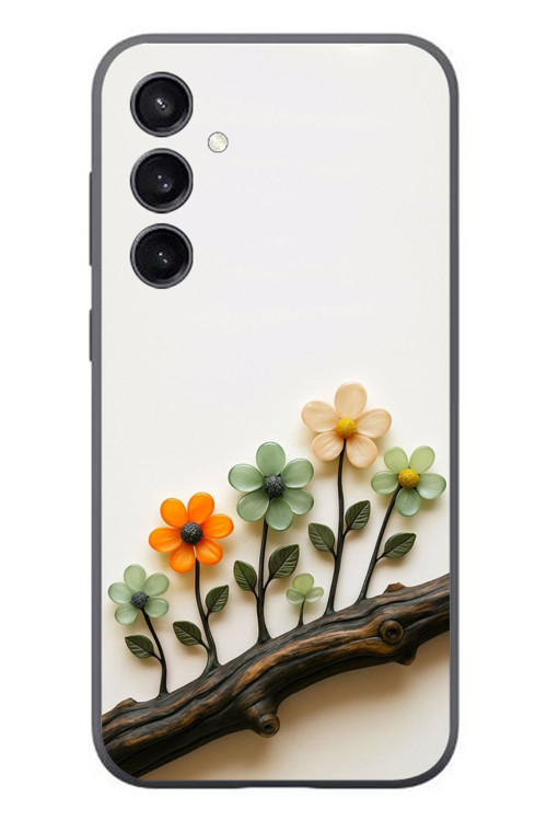 Samsung Galaxy S23 Uyumlu Dalda Açan Çiçekler Baskılı Silikon Kılıf