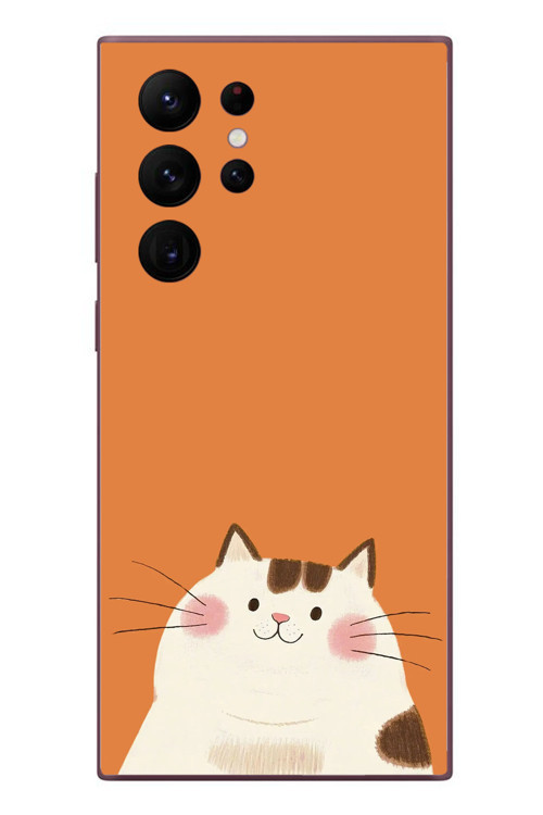 Samsung Galaxy S22 Ultra Uyumlu Kedi Baskılı Silikon Kılıf