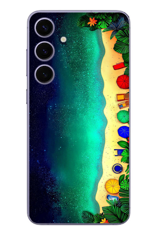 Samsung Galaxy S24 Plus Uyumlu Tatil Kumsal Gecesi Baskılı Silikon Kılıf