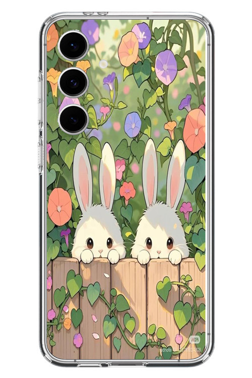 Samsung Galaxy S24 FE Uyumlu Tavşan Kardeşler Baskılı Silikon Kılıf