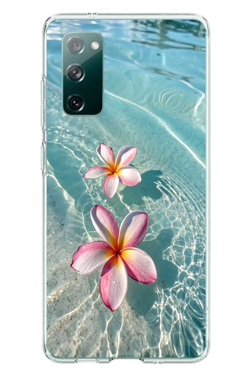 Samsung Galaxy S20 FE Uyumlu Denizde Çiçekler Baskılı Silikon Kılıf