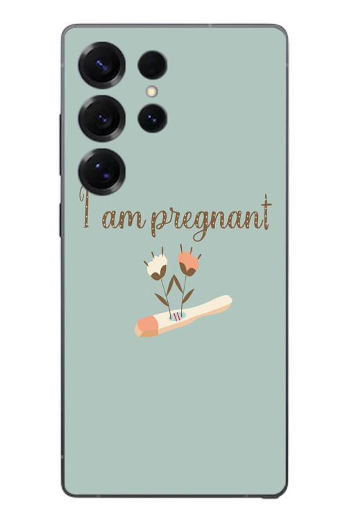 Samsung Galaxy S25 Ultra Uyumlu I'm Pregnant Baskılı Silikon Kılıf