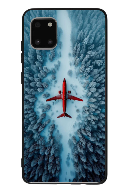 Samsung Galaxy Note 10 Lite Uyumlu Kış Ortasında Uçak Baskılı Silikon Kılıf