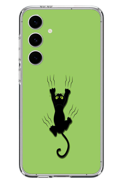 Samsung Galaxy S24 FE Uyumlu Tutunan Kedi Baskılı Silikon Kılıf