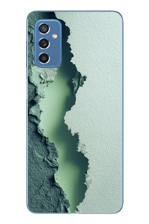 Samsung Galaxy M52 Uyumlu Koyu Yeşil İzler Baskılı Silikon Kılıf