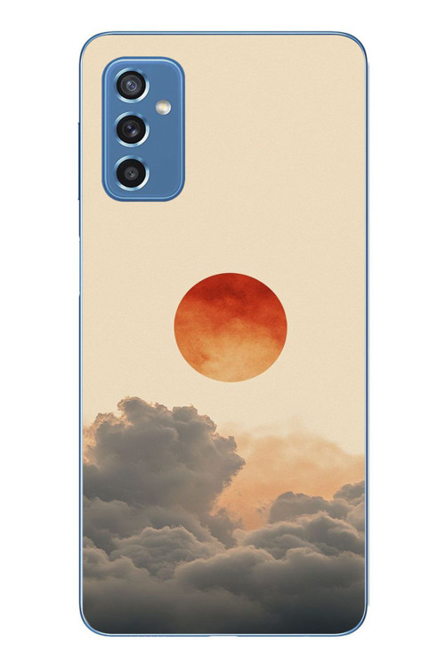 Samsung Galaxy M52 Uyumlu Bulut ve Güneş Baskılı Silikon Kılıf