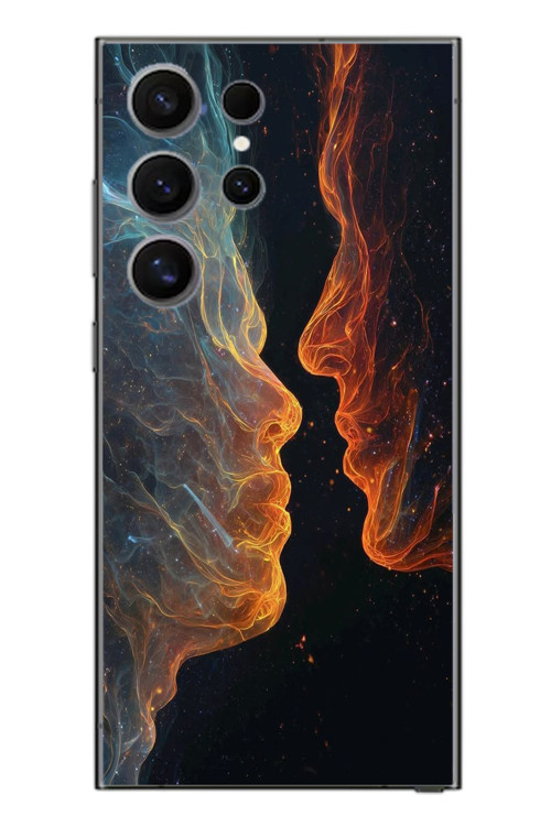 Samsung Galaxy S24 Ultra Uyumlu Kavuşan Çizgiler Baskılı Silikon Kılıf