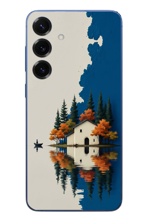 Samsung Galaxy S25 Plus Uyumlu Sonbahar Evi Baskılı Silikon Kılıf