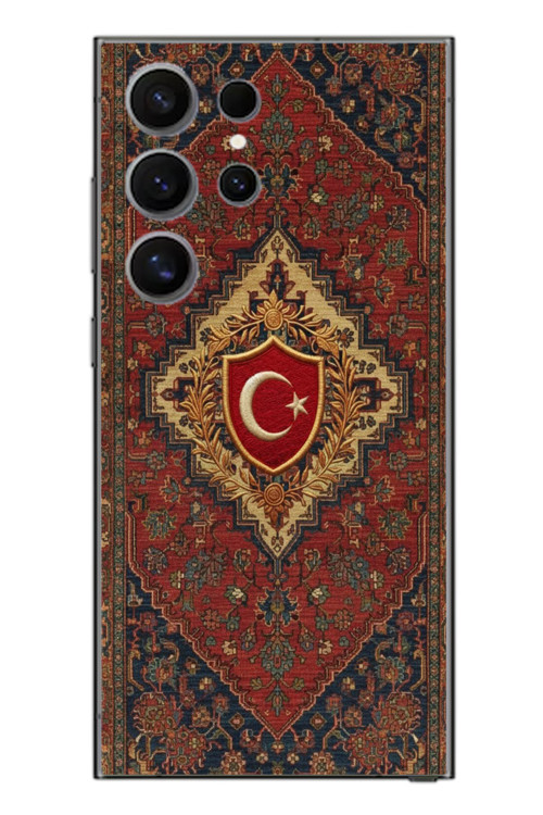 Samsung Galaxy S24 Ultra Uyumlu Türkiye Bayraklı Halı Baskılı Silikon Kılıf