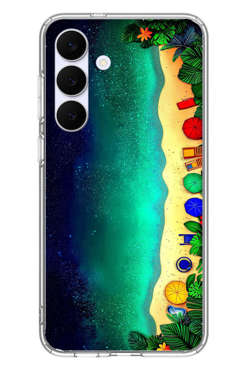 Samsung Galaxy S25 FE Uyumlu Tatil Kumsal Gecesi Baskılı Silikon Kılıf