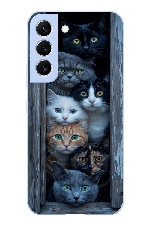 Samsung Galaxy S22 Uyumlu Yavru Kediler Baskılı Silikon Kılıf