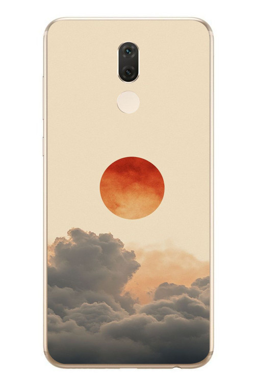 Huawei Mate 10 Lite Uyumlu Bulut ve Güneş Baskılı Silikon Kılıf