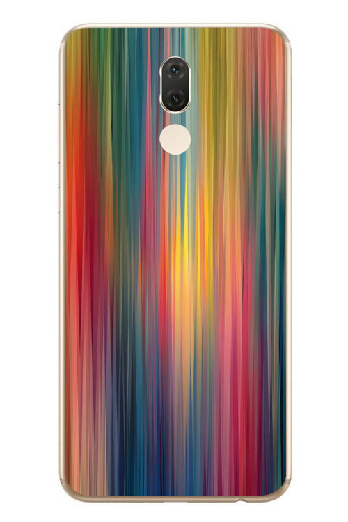Huawei Mate 10 Lite Uyumlu Gökkuşağı Karışımı Baskılı Silikon Kılıf