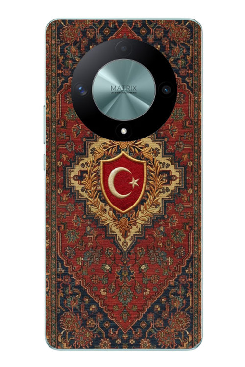 Honor X9B Uyumlu Türkiye Bayraklı Halı Baskılı Silikon Kılıf