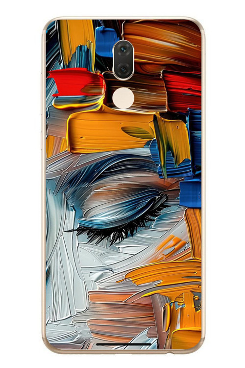 Huawei Mate 10 Lite Uyumlu Göz Boyama Fırçaları Baskılı Silikon Kılıf