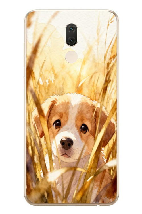 Huawei Mate 10 Lite Uyumlu Golden Köpek Baskılı Silikon Kılıf