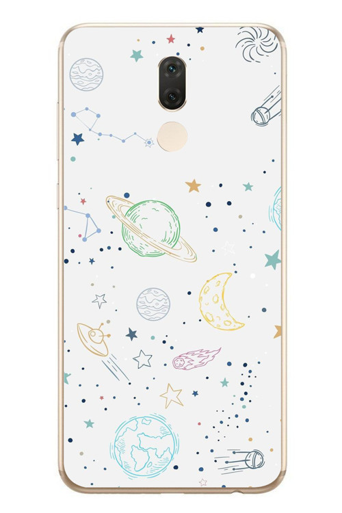 Huawei Mate 10 Lite Uyumlu Uzay Yolculuğu Baskılı Silikon Kılıf
