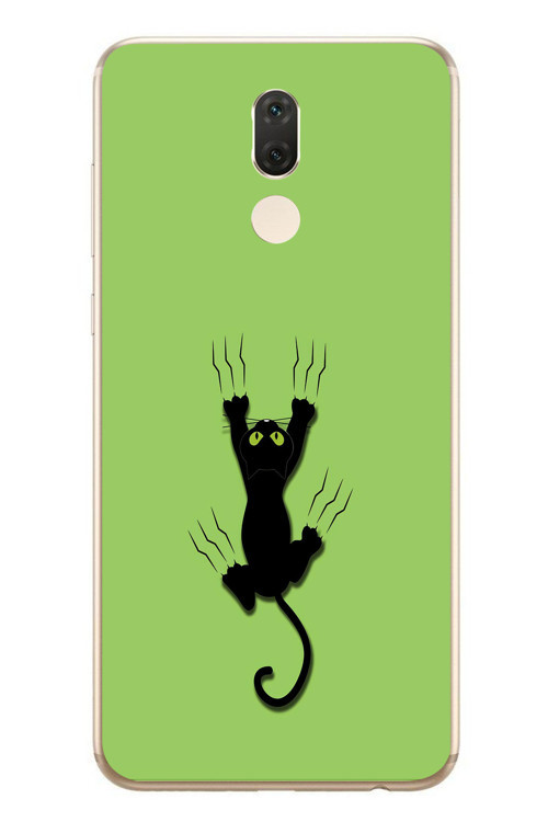 Huawei Mate 10 Lite Uyumlu Tutunan Kedi Baskılı Silikon Kılıf