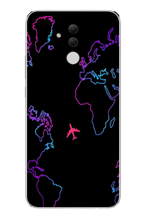Huawei Mate 20 Lite Uyumlu Dünya Uçuşu Baskılı Silikon Kılıf
