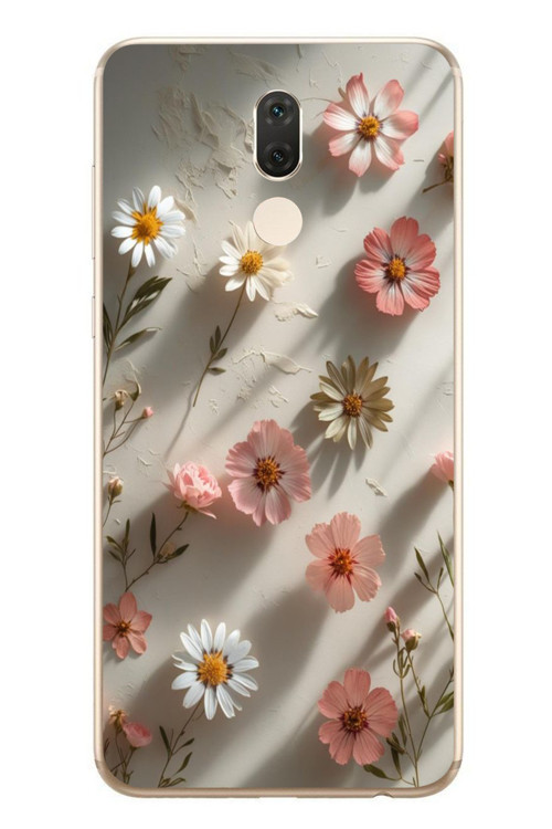 Huawei Mate 10 Lite Uyumlu Papatya Çiçekleri Baskılı Silikon Kılıf
