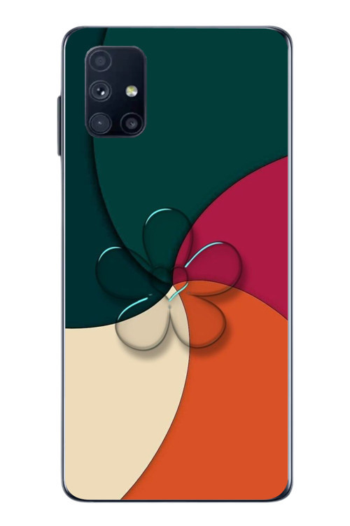 Samsung Galaxy M51 Uyumlu Modern Yonca Renkleri Baskılı Silikon Kılıf
