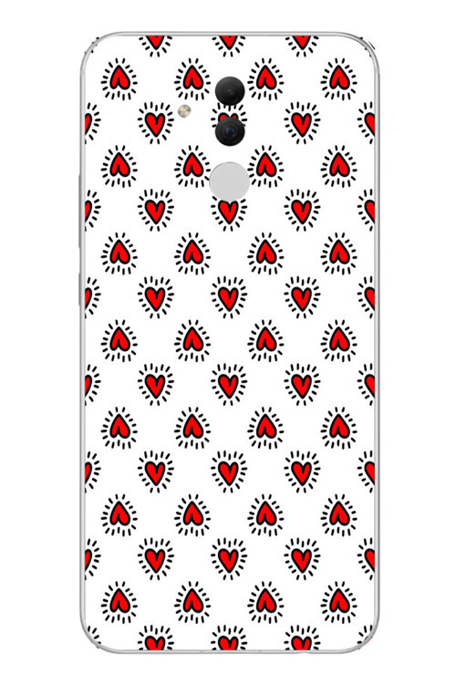 Huawei Mate 20 Lite Uyumlu Kalp Çizgisi Baskılı Silikon Kılıf