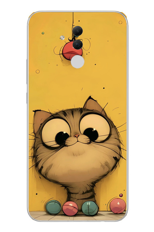 Huawei Mate 20 Lite Uyumlu Kedi Çizgisi Baskılı Silikon Kılıf