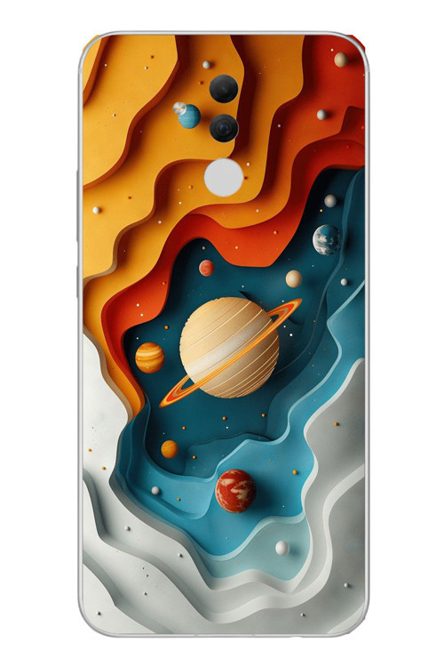 Huawei Mate 20 Lite Uyumlu Uzay Renk Paleti Baskılı Silikon Kılıf
