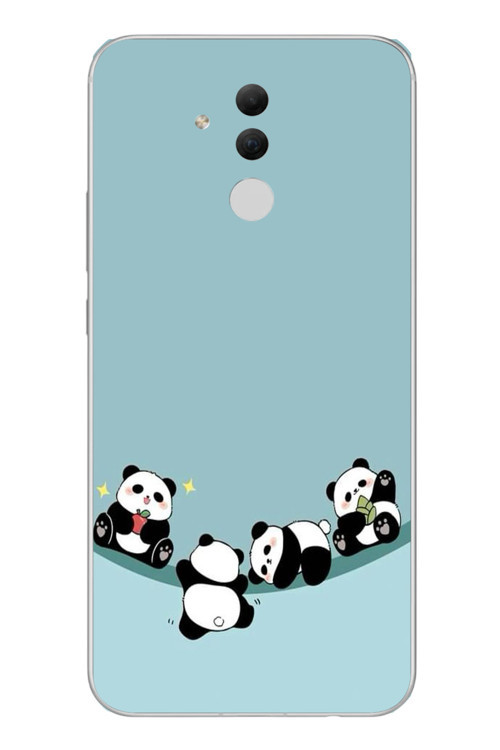 Huawei Mate 20 Lite Uyumlu Panda Ailesi Baskılı Silikon Kılıf
