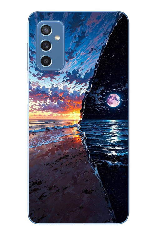 Samsung Galaxy M52 Uyumlu Deniz Günbatımı Baskılı Silikon Kılıf