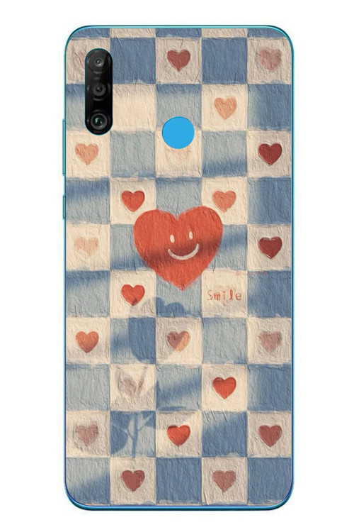 Huawei P30 Lite Uyumlu Kalplerin Gülümsemesi Baskılı Silikon Kılıf